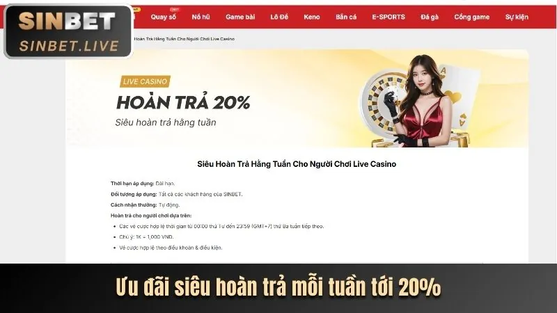 Thưởng nạp tiền hàng tuần
